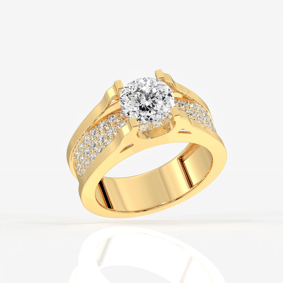 Portuguese Cut Moissanite Diamond, Bruce Men's Sterling Silver Ring