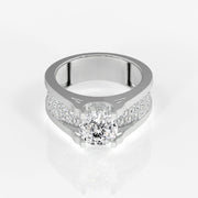 Portuguese Cut Moissanite Diamond, Bruce Men's Sterling Silver Ring