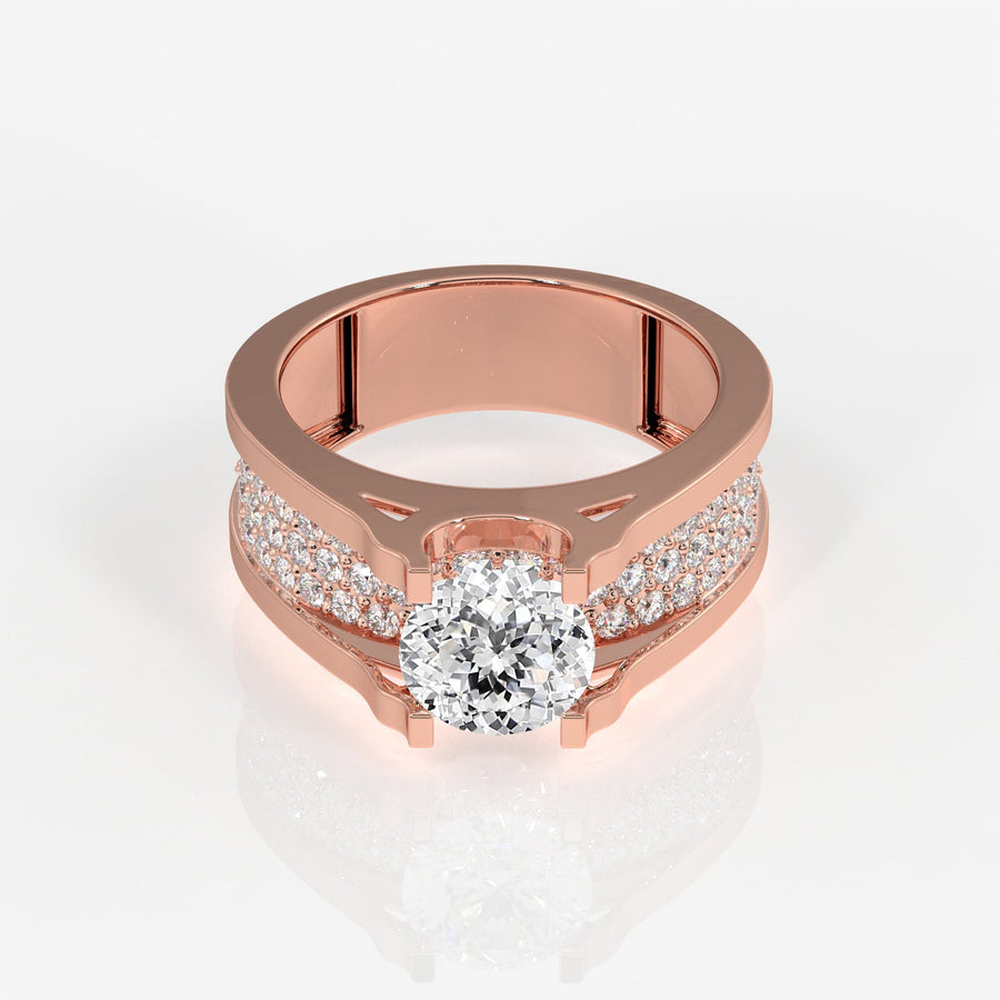 Portuguese Cut Moissanite Diamond, Bruce Men's Sterling Silver Ring