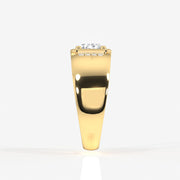 Portuguese Cut Moissanite Diamond, Luther Men's Sterling Silver Ring