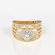 Round Cut Moissanite Diamond Cocktail Sterling Silver Ring
