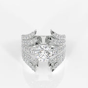 Round Cut Moissanite Diamond Cocktail Sterling Silver Ring