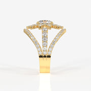 Round Cut Moissanite Diamond Cocktail Sterling Silver Ring