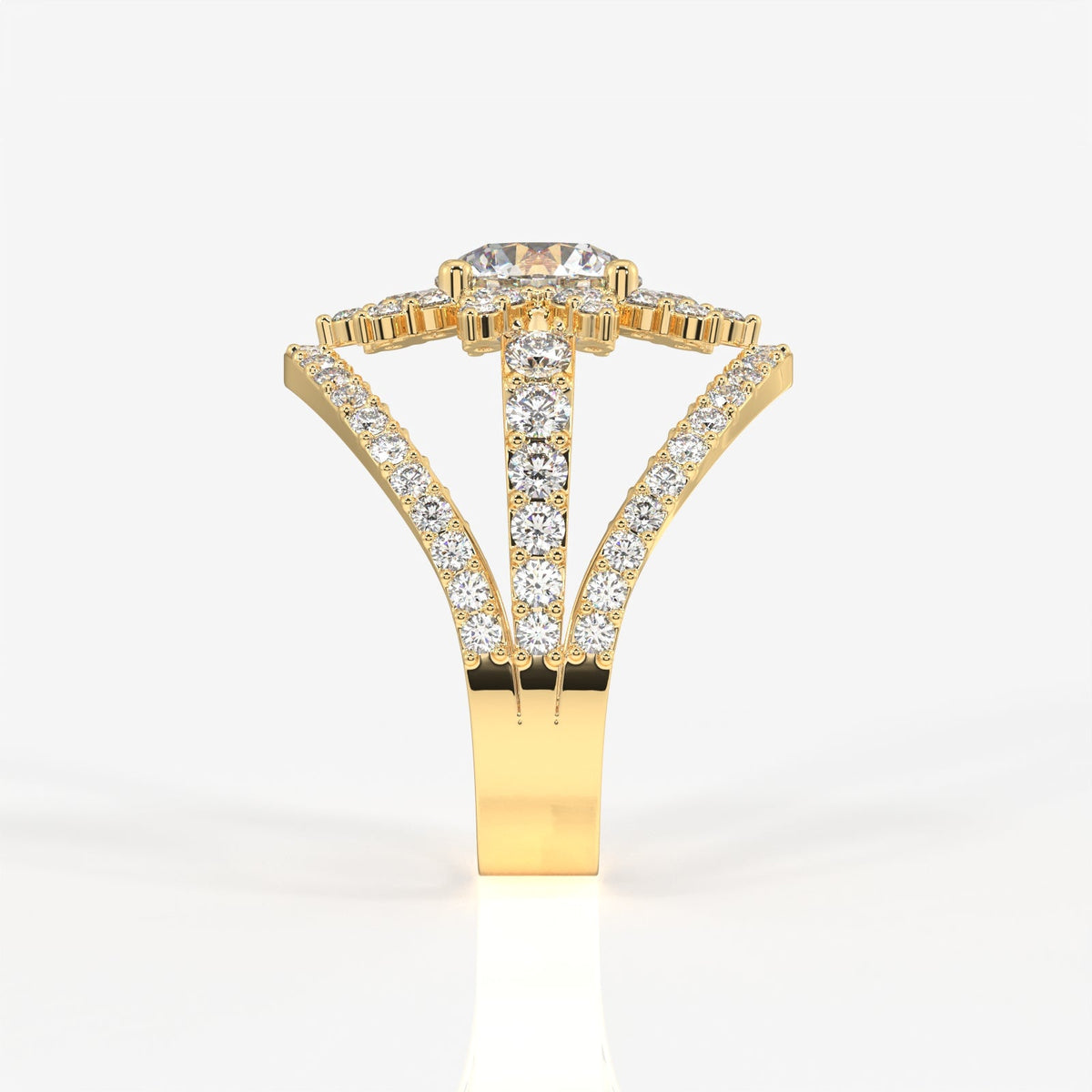 Round Cut Moissanite Diamond Cocktail Sterling Silver Ring