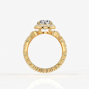 Portuguese Cut Moissanite Diamond Cocktail Sterling Silver Ring