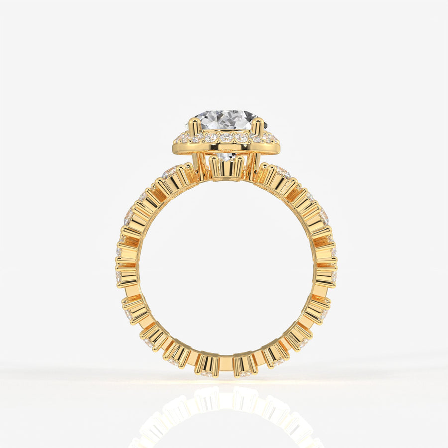 Portuguese  Cut Moissanite Diamond Cocktail Sterling Silver Ring
