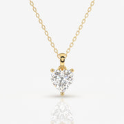 Heart Cut Lab Grown Diamond Solitaire 14k Gold Pendant