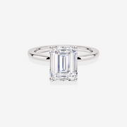 Premium Emerald Cut  Lab Grown Diamond Classic Solitaire Engagement 14k Gold Ring