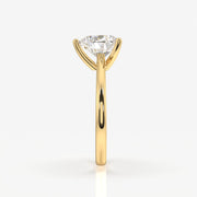 Premium Heart Cut Lab Grown Diamond Classic Solitaire Engagement 14k Gold Ring
