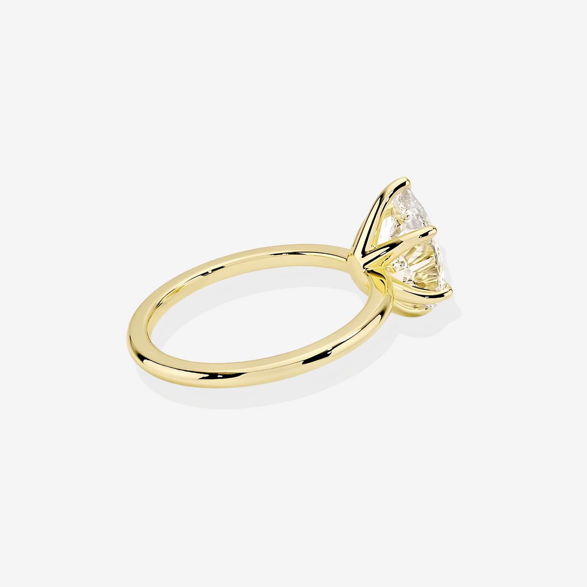 Premium Pear Cut Moissanite Diamond Classic Solitaire Engagement Sterling Silver Ring