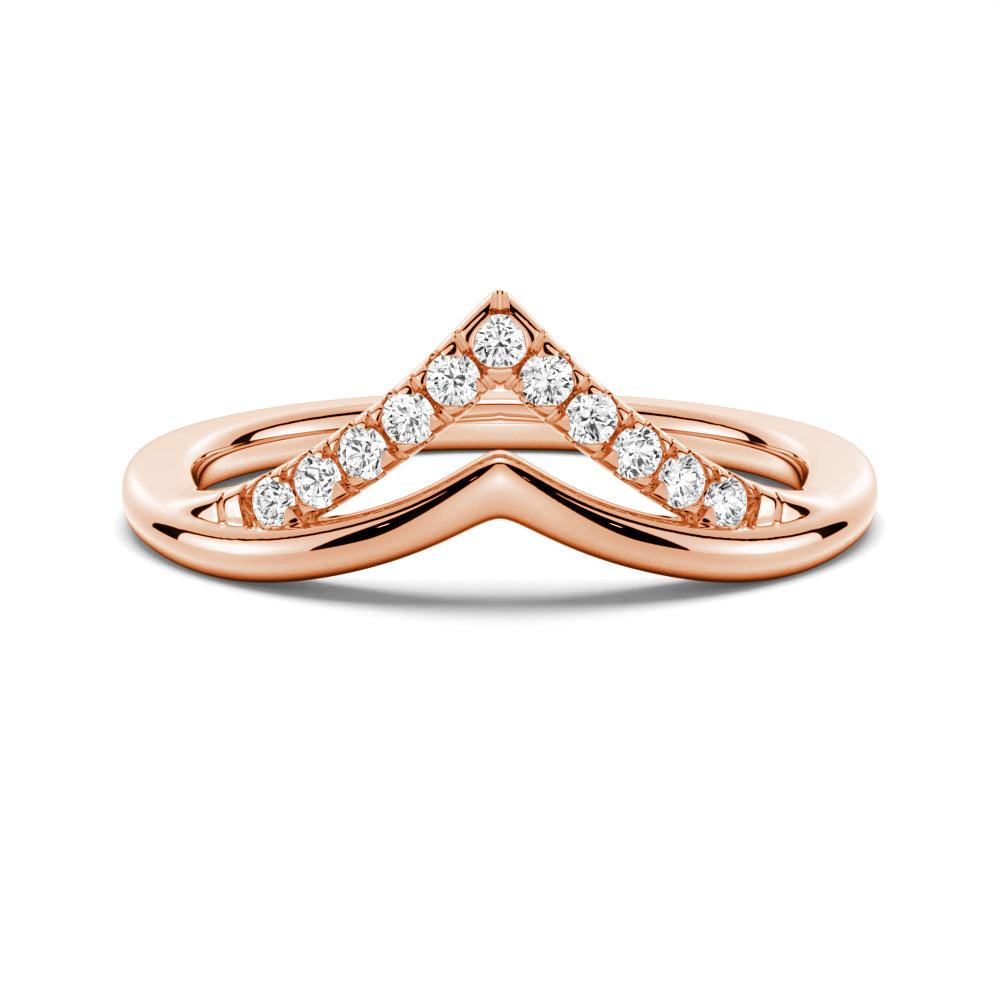 Round Cut Moissanite Diamond Wedding Band Sterling Silver Ring