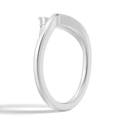 Round Cut Moissanite Diamond Wedding Band Sterling Silver Ring