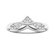 Round Cut Moissanite Diamond Wedding Band Sterling Silver Ring