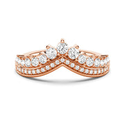 Round Cut Moissanite Diamond Wedding Band Sterling Silver Ring
