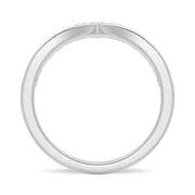 Round Cut Moissanite Diamond Wedding Band Sterling Silver Ring