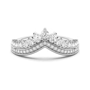 Round Cut Moissanite Diamond Wedding Band Sterling Silver Ring