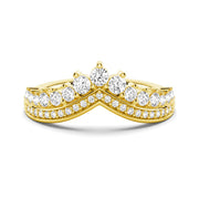 Round Cut Moissanite Diamond Wedding Band Sterling Silver Ring