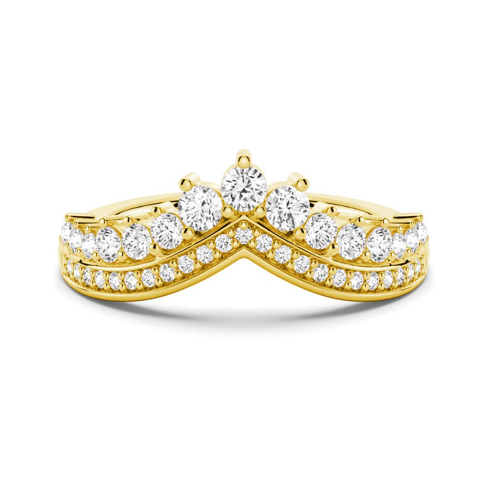 Round Cut Moissanite Diamond Wedding Band Sterling Silver Ring
