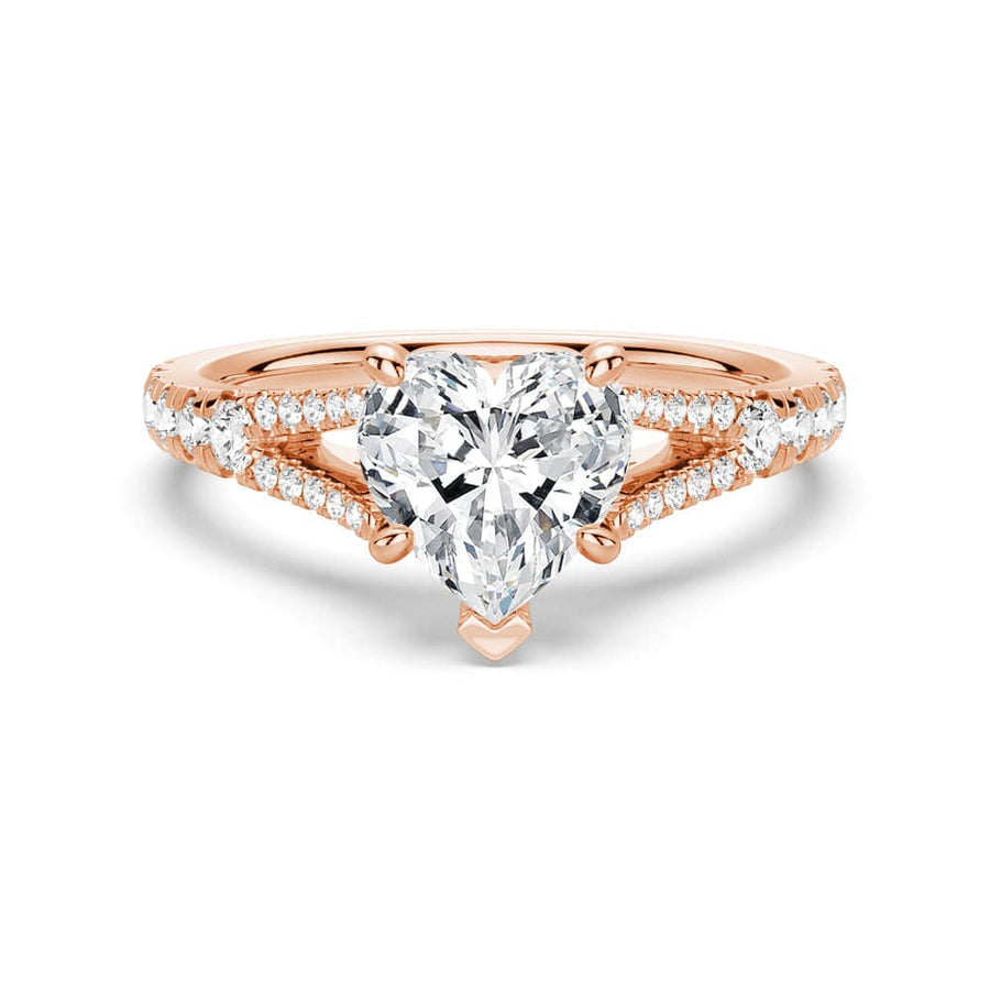 Heart Cut Moissanite Diamond Engagement Sterling Silver Ring