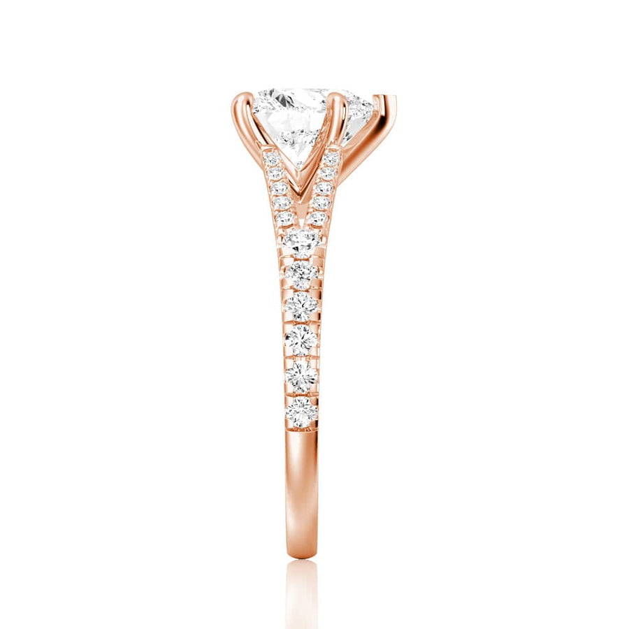 Heart Cut Moissanite Diamond Engagement Sterling Silver Ring