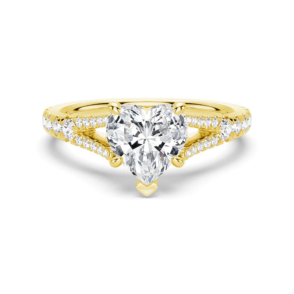 Heart Cut Moissanite Diamond Engagement Sterling Silver Ring