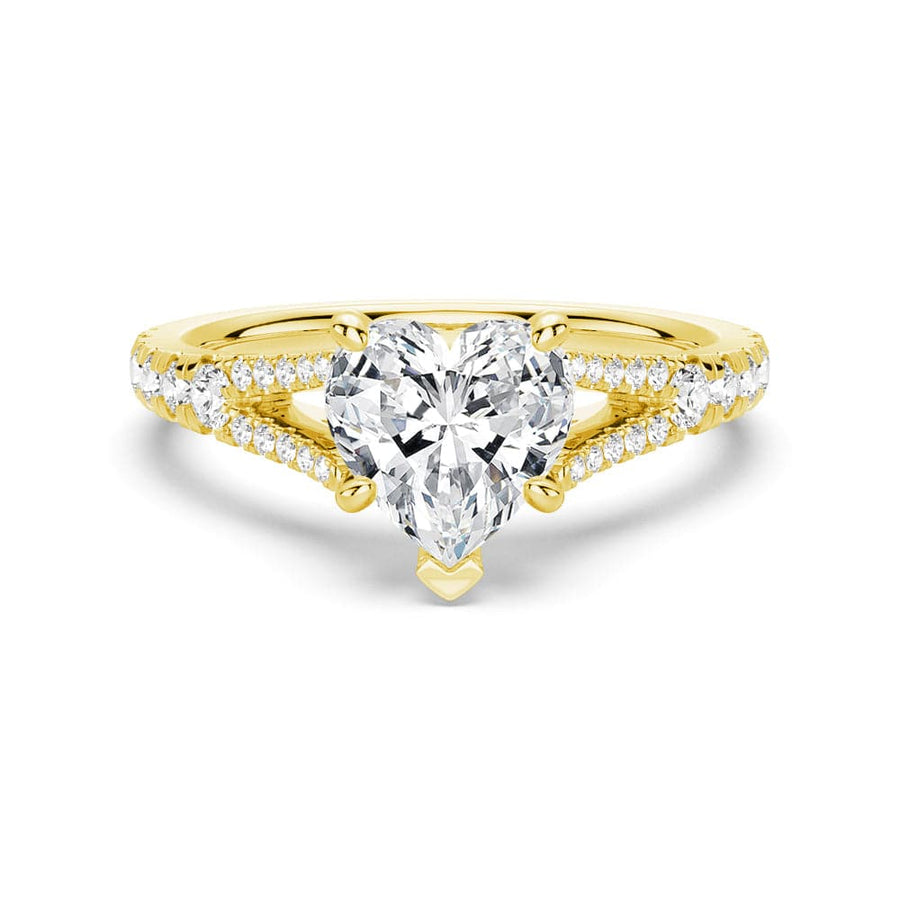 Heart Cut Moissanite Diamond Engagement Sterling Silver Ring