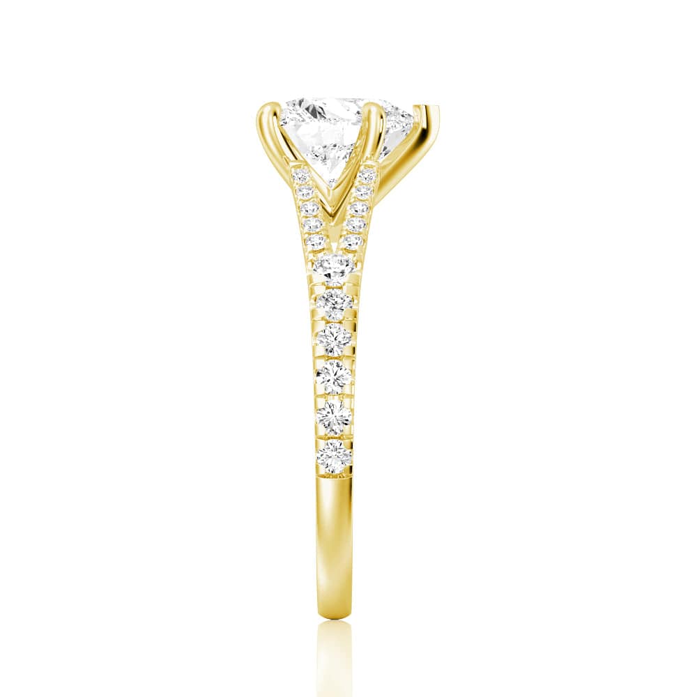 Heart Cut Moissanite Diamond Engagement Sterling Silver Ring