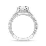 Round Cut Moissanite Diamond Hidden Halo Sterling Silver Ring