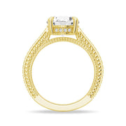 Round Cut Moissanite Diamond Hidden Halo Sterling Silver Ring