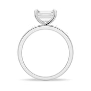 Emerald Cut Moissanite Diamond East-West Sterling Silver Ring