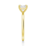 Emerald Cut Moissanite Diamond East-West Sterling Silver Ring