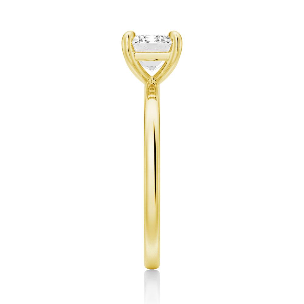 Emerald Cut Moissanite Diamond East-West Sterling Silver Ring