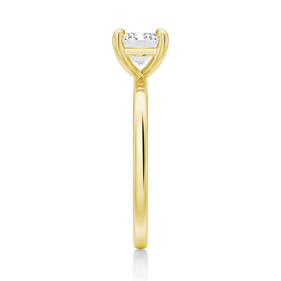 Emerald Cut Moissanite Diamond East-West Sterling Silver Ring