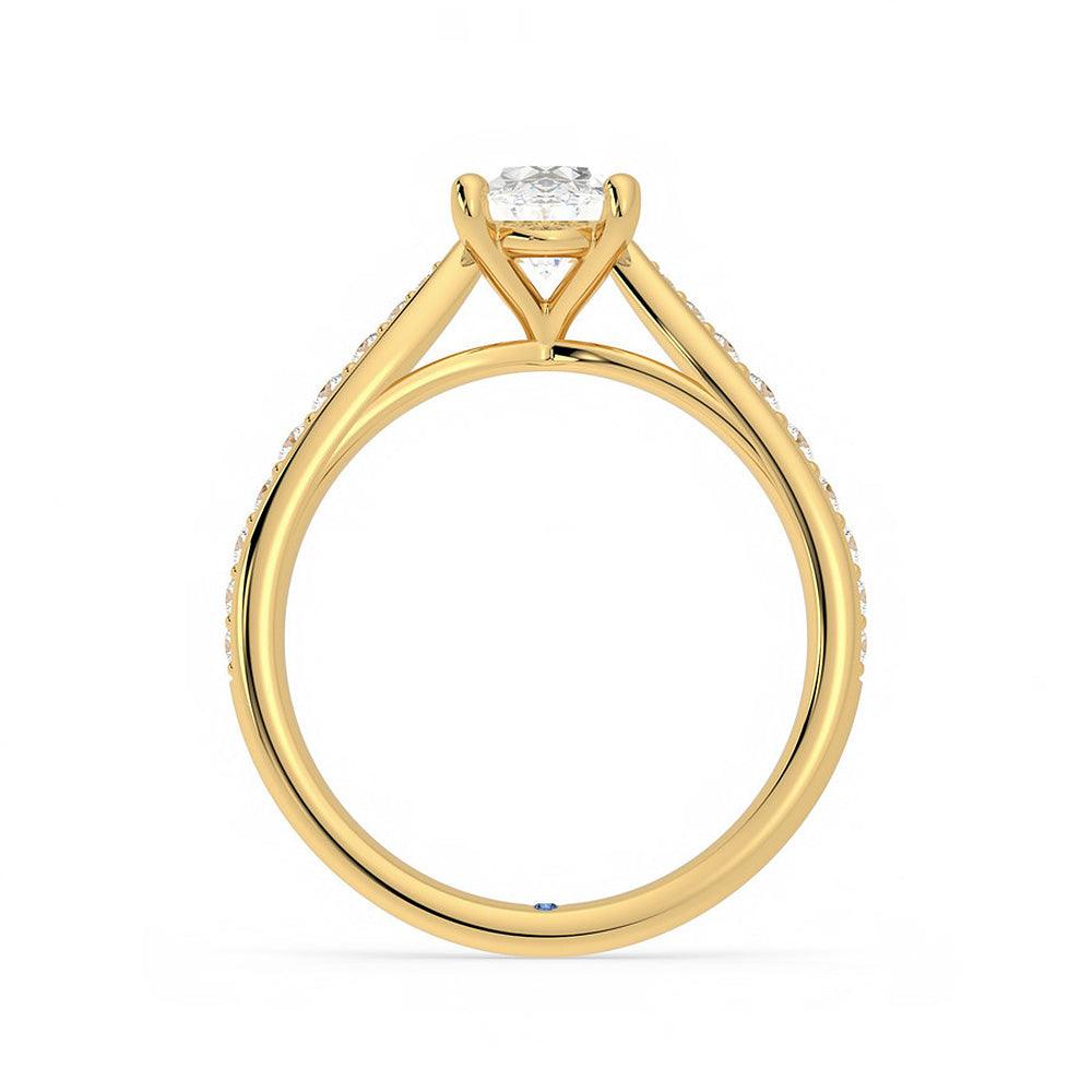 Oval Cut Moissanite Diamond Pave Sterling Silver Ring