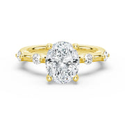 Oval Cut Moissanite Diamond Engagement Sterling Silver Ring