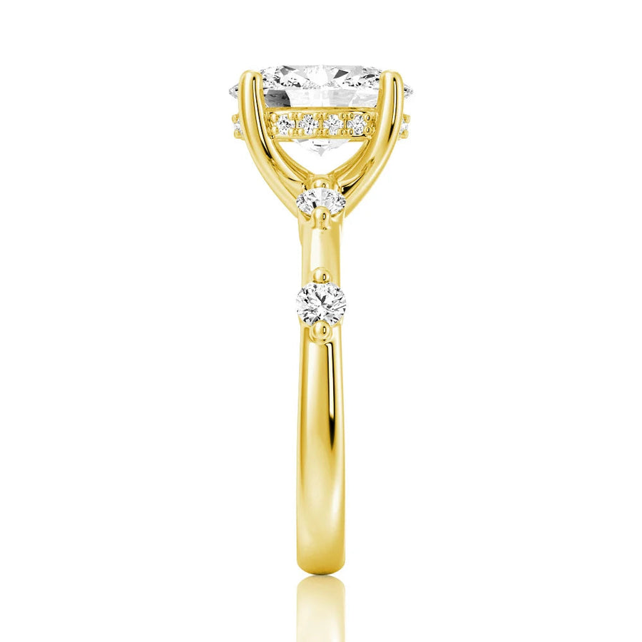 Oval Cut Moissanite Diamond Engagement Sterling Silver Ring