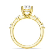 Oval Cut Moissanite Diamond Engagement Sterling Silver Ring