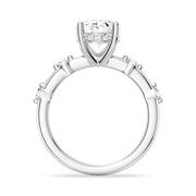 Oval Cut Moissanite Diamond Engagement Sterling Silver Ring
