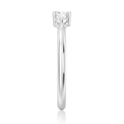 Heart & Pear Cut Moissanite Diamond Trilogy Sterling Silver Ring