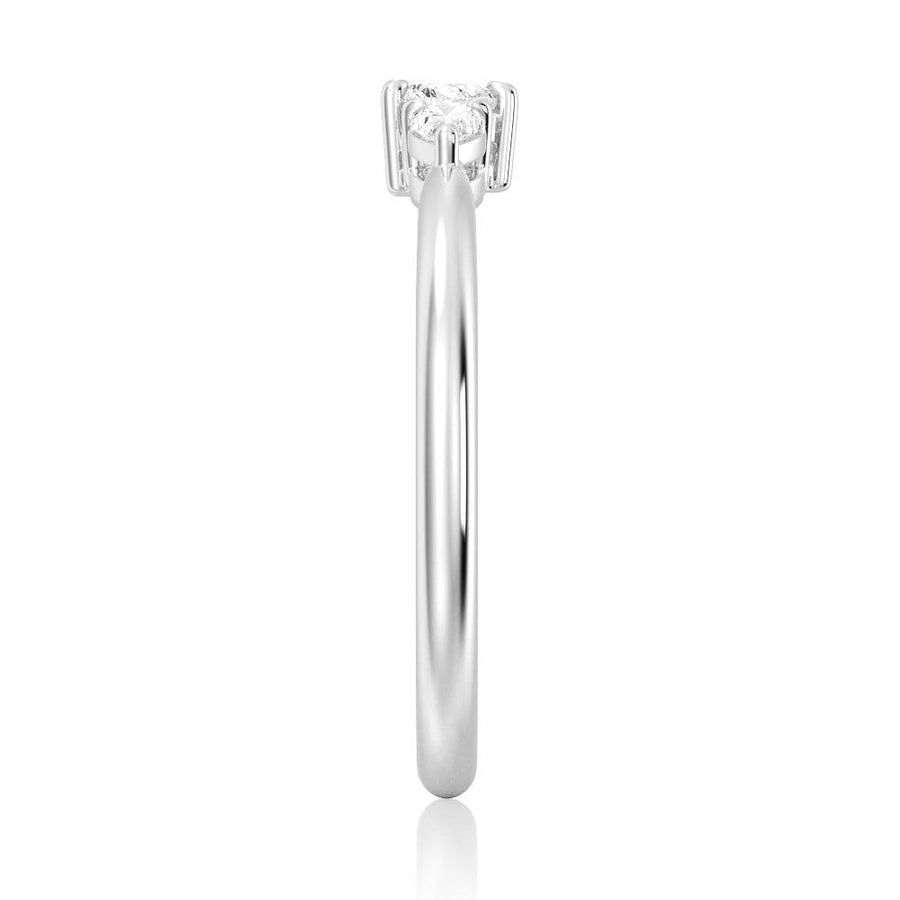 Heart & Pear Cut Moissanite Diamond Trilogy Sterling Silver Ring