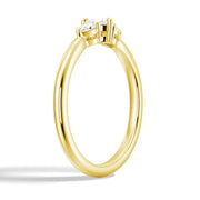 Heart & Pear Cut Moissanite Diamond Trilogy Sterling Silver Ring