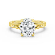 Oval Cut Moissanite Diamond Solitaire Sterling Silver Ring
