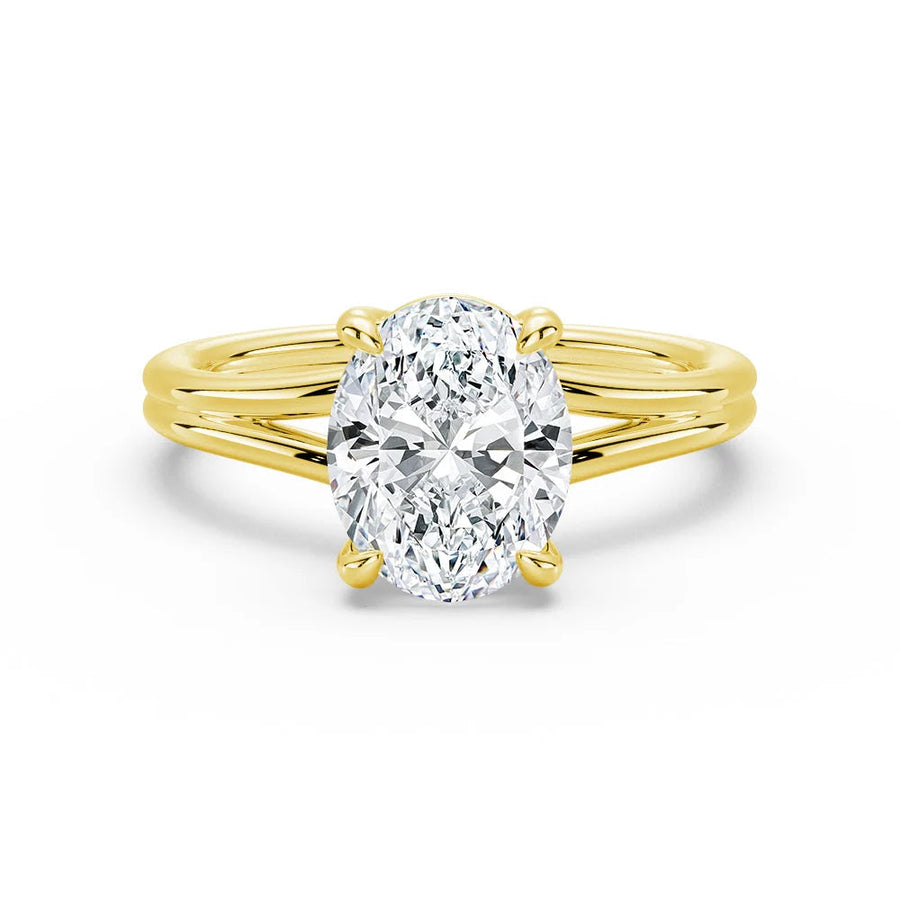 Oval Cut Moissanite Diamond Solitaire Sterling Silver Ring