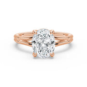 Oval Cut Moissanite Diamond Solitaire Sterling Silver Ring
