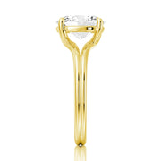 Oval Cut Moissanite Diamond Solitaire Sterling Silver Ring