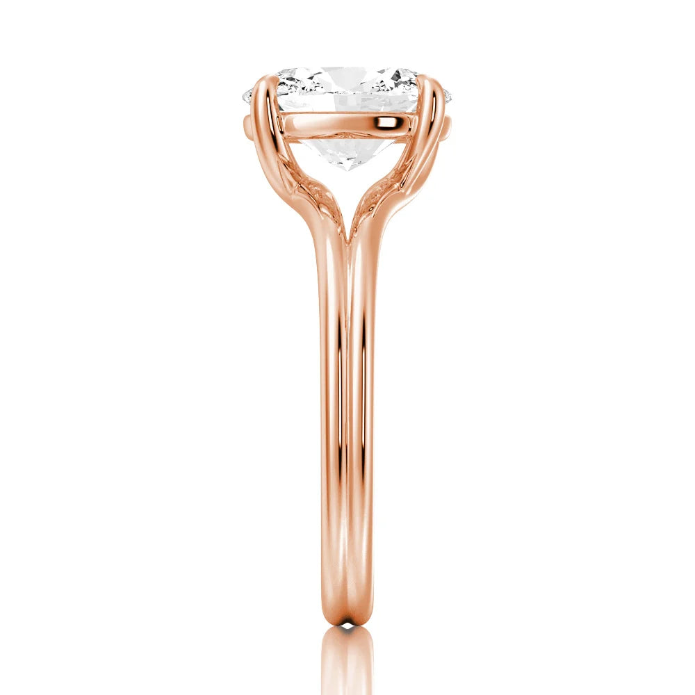 Oval Cut Moissanite Diamond Solitaire Sterling Silver Ring