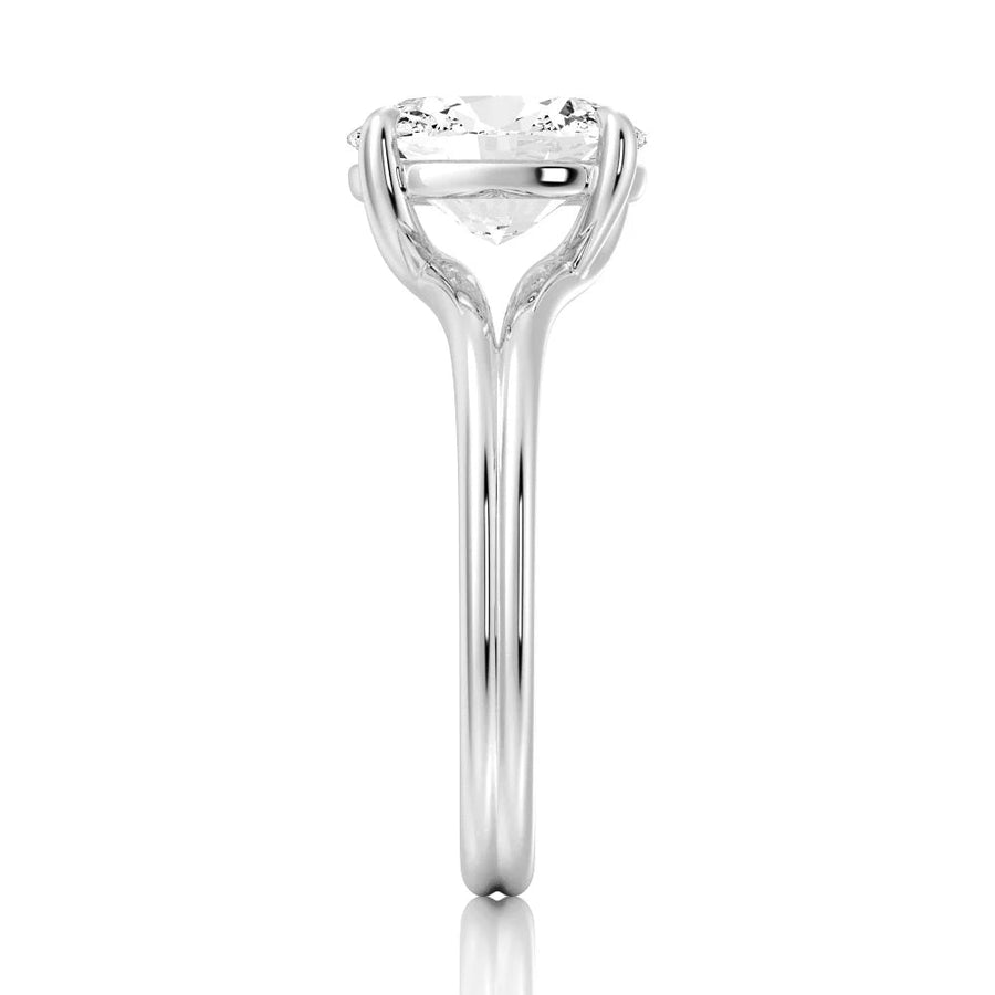 Oval Cut Moissanite Diamond Solitaire Sterling Silver Ring