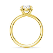 Oval Cut Moissanite Diamond Solitaire Sterling Silver Ring