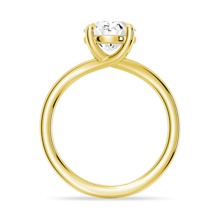 Oval Cut Moissanite Diamond Solitaire Sterling Silver Ring