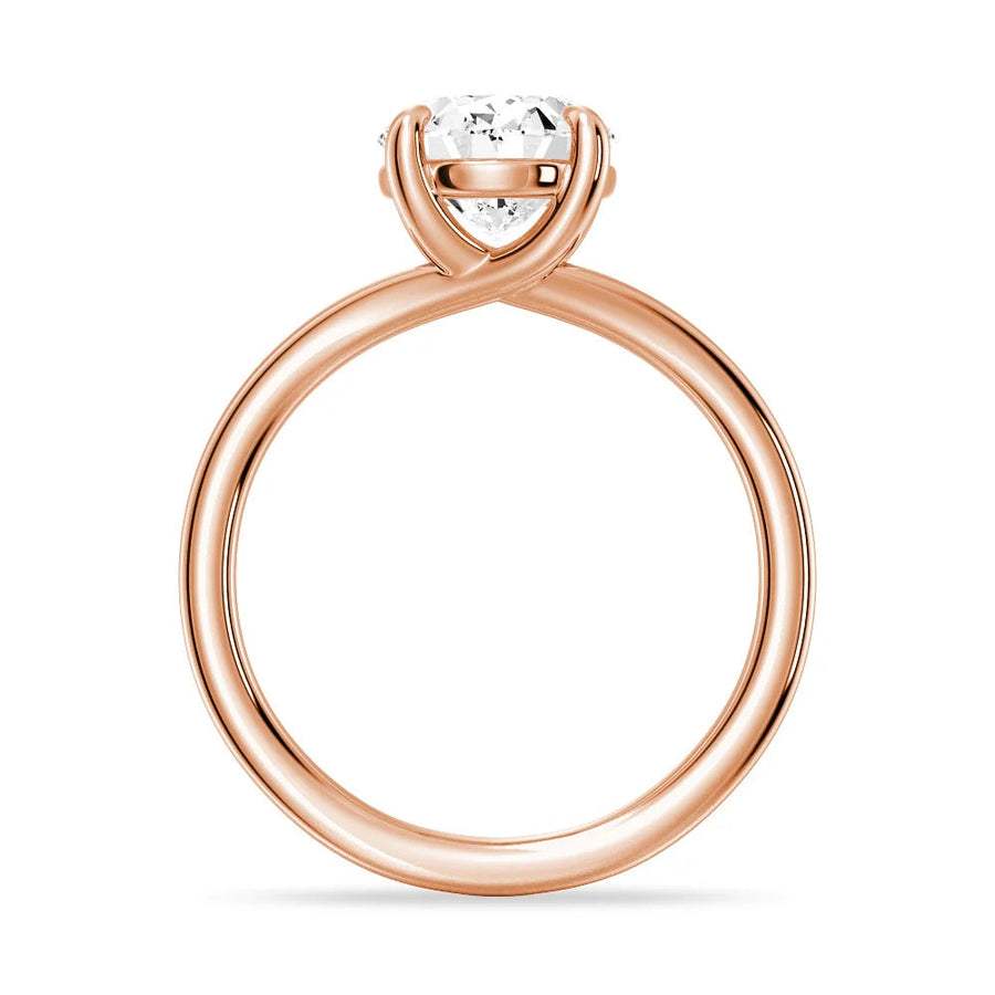 Oval Cut Moissanite Diamond Solitaire Sterling Silver Ring